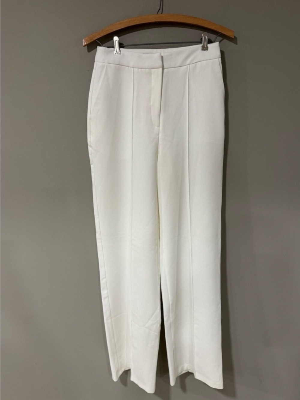 Topshop White Wide-Leg Tailored Trousers